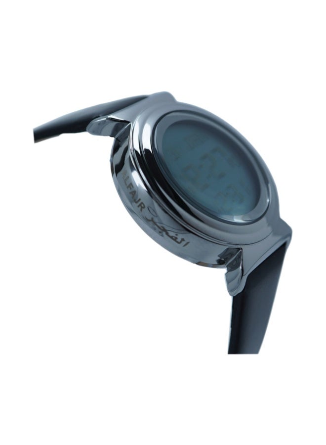 Women's Waterproof Leather Digital Watch - 33mm - Black/Silver WF-14SWL - Image 4